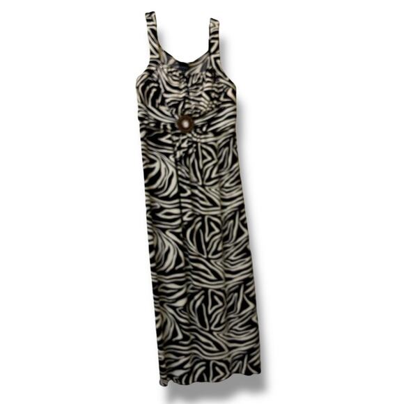 Y2K En Focus Brown Sleeveless Empire Waist Maxi Dress - Picture 2 of 8